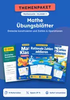 Vorschau - Arbeitsblätter - Dreiecke konstruieren, Übungs-Set Mathe, Klasse 7 - Deckblatt