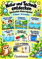 Vorschau - Merkblätter - Natur und Technik entdecken - Spickzettel-Materialpaket – Sachunterricht – Klasse 3–4 - Deckblatt