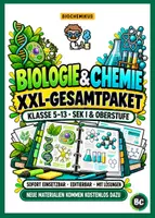 Vorschau - Stundenentwürfe - Biologie & Chemie Unterrichtsmaterial – XXL-Komplettpaket Klasse 5–13 | 210+ Materialien, editierbar, mit Lösungen & Updates - Deckblatt