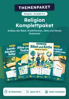 Vorschau - Arbeitsblätter - Aufbau der Bibel, Komplettpaket Religion, Klasse 5-6 - Deckblatt