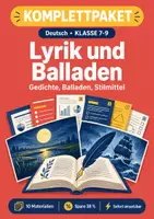 Vorschau - Arbeitsblätter - Lyrik, Balladen und Stilmittel Klasse 7-9 – Paket - Deckblatt