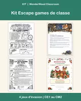Aperçu - Jeux - Kit Escape games de classe : 4 jeux d'évasion en français, du CE1 au CM2 - Page de couverture