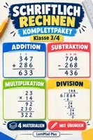Vorschau - Arbeitsblätter - Schriftliche Rechenverfahren Klasse 3/4 | 4 Materialien - Deckblatt