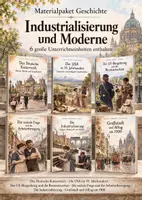 Vorschau - Unterrichtsreihen - Industrialisierung und Moderne – 6 komplette Unterrichtseinheiten Geschichte | Kaiserreich, USA, Bürgerkrieg, soziale Frage & Großstadt | Arbeitsblätter, Quellen & Lösungen - Deckblatt