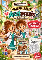 Vorschau - Mal- und Bastelvorlagen - Materialpaket: Arztpraxis – Lernheft & Malbuch | Berufe kennenlernen | Sachunterricht - Deckblatt