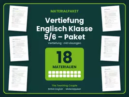 Vorschau - Arbeitsblätter - Vertiefung Englisch Klasse 5/6 – Paket - Deckblatt