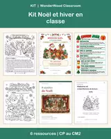 Aperçu - Feuilles d'exercices - Kit Noël et hiver en classe : 6 ressources d'écriture, de lecture, de jeux et de théâtre (CP au CM2) - Page de couverture
