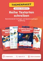 Vorschau - Arbeitsblätter - Themenreihe Textarten schreiben Deutsch, Klasse 5-6 - Deckblatt