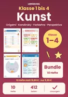 Vorschau - Arbeitsblätter - Kunst Klasse 1 bis 4 Bundle | Origami, Kandinsky, Farblehre, Perspektive, Bastelvorlagen - Deckblatt