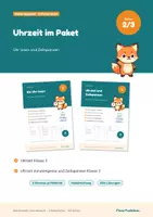Vorschau - Arbeitsblätter - Uhrzeit Klasse 2 und 3 im Paket – Uhr lesen, Viertelstunden, minutengenau, Zeitspannen mit Lösungen - Deckblatt