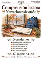 Vista previa - Hojas de trabajo - Comprensión lectora · Lengua, 1.º ESO: narraciones de otoño · 5 cuadernos - Portada