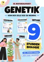 Vorschau - Stundenentwürfe - Materialpaket "Genetik", 9 sorgenfreie Stunden Biologie, 9.-10. Klasse | Inkl. Interaktiver Webseite - Deckblatt