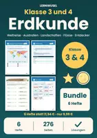 Vorschau - Arbeitsblätter - Sachunterricht Klasse 3 und 4 Bundle | Weltreise, Australien, Landschaftsformen - Deckblatt