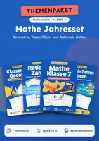 Vorschau - Arbeitsblätter - Geometrie und Trapezfläche, Jahresset Mathe Teil 2, Klasse 7 - Deckblatt