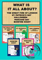 Vorschau - Arbeitsblätter - What is it all about? Halloween - St. Patrick's Day - Pancake Day - Great Fire of London - Bonfire Night - Deckblatt