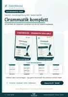 Vorschau - Stundenentwürfe - Grammatik Komplettpaket Deutsch – Feldermodell-Heft + Stationenarbeit + 4 Übersichtsplakate | Abschlussprüfung 2027 | Klasse 9/10 RS Baden-Württemberg | Federführend - Deckblatt