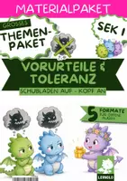 Vorschau - Stundenentwürfe - Vorurteile & Toleranz Unterrichtsmaterial Klasse 5 6 7 8 9 10 | Stationenlernen, Workshop, Kartenset, Kurzgeschichten & Pro-Contra-Diskussion | Themenpaket für Demokratiebildung - Deckblatt