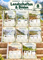 Vorschau - Unterrichtsreihen - Landschaften & Böden – 8 große Lernwerkstätten Geografie & Erdkunde | Verwitterung, Erosion, Flüsse, Karst, Gletscher, Lawinen, Permafrost, Wüsten & Bodenschutz | Arbeitsblätter mit Lösungen - Deckblatt