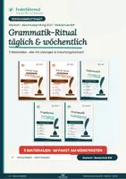 Vorschau - Stundenentwürfe - Grammatik-Ritual Deutsch 9/10 – Satz des Tages & Satz der Woche + Feldermodell + Fragekarten | Federführend - Deckblatt