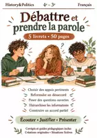 Aperçu - Feuilles d'exercices - Débattre et prendre la parole - 5 livrets de français 4e–3e - Page de couverture