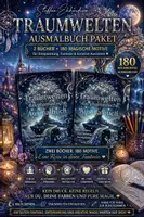 Vorschau - Mal- und Bastelvorlagen - 🌌✨ Traumwelten – Das phantastische Ausmalbuch Paket - Deckblatt