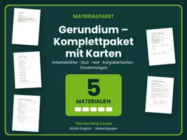 Vorschau - Arbeitsblätter - Gerundium – Komplettpaket mit Karten - Deckblatt