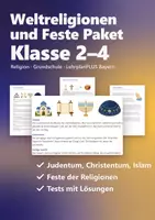 Vorschau - Arbeitsblätter - Weltreligionen und Feste Grundschule Paket – Judentum, Christentum, Islam, Feste der Religionen und Beten - Deckblatt