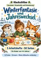 Vorschau - Arbeitsblätter - Winterfantasie und Jahreswechsel – 5 Arbeitshefte – Vorschule - Deckblatt