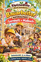 Vorschau - Mal- und Bastelvorlagen - Materialpaket: Bauarbeiter – Lernheft & Malbuch | Berufe kennenlernen - Deckblatt