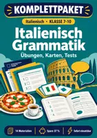 Vorschau - Arbeitsblätter - Italienisch Grammatik Klasse 7-10: Übungen, Karten, Tests - Deckblatt