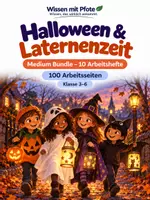 Vorschau - Arbeitsblätter - Materialpaket: Halloween & Laternenzeit — Medium Bundle — Klasse 3–6 - Deckblatt