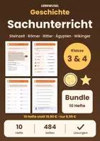 Vorschau - Arbeitsblätter - Sachunterricht Klasse 3 und 4 Bundle | Geschichte, Steinzeit, Römer, Ritter, Ägypten - Deckblatt