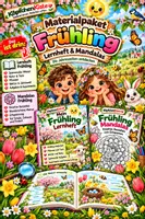 Vorschau - Mal- und Bastelvorlagen - 🌷 Materialpaket Frühling – Lernheft & Mandalas | Die Jahreszeiten entdecken - Deckblatt