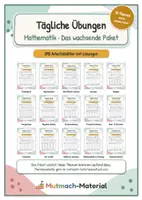 Vorschau - Arbeitsblätter - Wachsendes Materialpaket: Tägliche Übung Mathematik - Deckblatt
