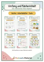 Vorschau - Arbeitsblätter - Wachsendes Materialpaket: Flächeninhalt und Umfang - Deckblatt