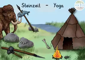 Vorschau - Bildkarten - Steinzeit Yogagedicht mit Bildkarten - Seite 1