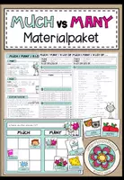 Vorschau - Arbeitsblätter - Much Many Klasse 5, 6, 7 – Übungen, Mengenangaben Englisch, countable und uncountable nouns, Grammatik Übungen, Arbeitsblätter, Spiele | Materialpaket - Deckblatt