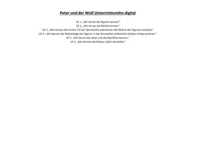 Vorschau - Stundenentwürfe - Unterrichtsreihe Peter und der Wolf digital Klasse 2 - Deckblatt