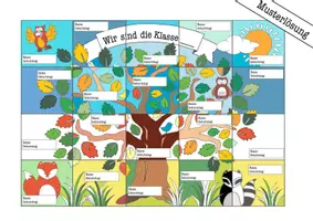 Vorschau - Mal- und Bastelvorlagen - Kooperatives Klassenposter incl. Namen Und Geburtstagen (20 & 25 Teile) - Seite 3