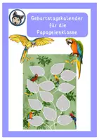 Vorschau - Bildkarten - Geburtstagskalender Papageienklasse #Klassentier - Deckblatt
