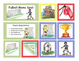 Vorschau - Spiele - Fußball WM Bildkarten - Dominos und Tafelspiele Sparpaket DaF & DaZ #WMFieberImUnterricht - Seite 1
