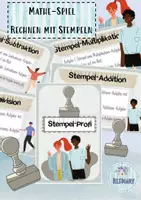 Vorschau - Spiele - Mathespiel Aufgaben stempeln (Addition, Subtraktion, Division, Multiplikation) - Deckblatt