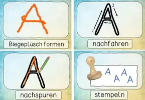 Vorschau - Stationenlernen - Materialpaket Stationskarten Buchstaben und Ziffern - Seite 3