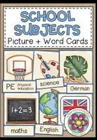 Vorschau - Bildkarten - School Subjects – Schulfächer Englisch | Bild- & Wortkarten / Flashcards - Deckblatt
