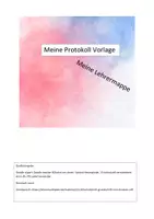 Vorschau - Lehrpläne/Lehrermaterial - Protokoll Vorlage - Deckblatt