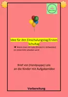 Vorschau - Stundenentwürfe - Einschulung Erster Schultag mit Lola (Einstern´s Schwester) - Deckblatt
