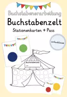 Vorschau - Stationenlernen - Buchstabenzelt (Pass + Stationenschilder für die Buchstabenerarbeitung) - Deckblatt