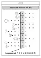 Vorschau - Arbeitsblätter - Bild - Wort - Rätsel mit Wörtern aus dem Grundwortschatz - Seite 2
