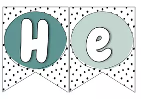 Vorschau - Anderer Materialtyp - Editierbare Wimpelkette "Herzlich Willkommen" boho - Seite 2