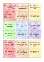 Vorschau - Spiele - Lesespiel "Wir bewegen uns!" (25 Karten, Verben 1.Vergangenheit) - Deckblatt